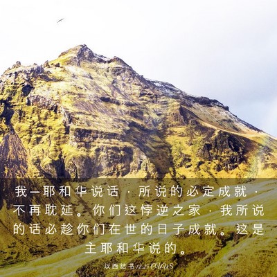 Picture 03 - 以 西 结 书 12:25 CUVS - 我 ─ 耶 和 华 说 话 ， 所 说 的 必 - Bible Verse Picture