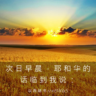 Picture 03 - 以 西 结 书 12:8 CUVS - 次 日 早 晨 ， 耶 和 华 的 话 临 到 - Bible Verse Picture