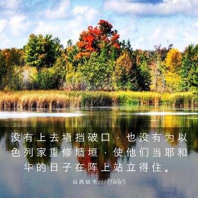 Picture 03 - 以 西 结 书 13:5 CUVS - 没 有 上 去 堵 挡 破 口 ， 也 没 有 - Bible Verse Picture