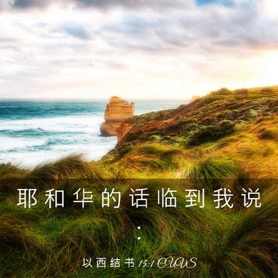 Picture 03 - 以 西 结 书 15:1 CUVS - 耶 和 华 的 话 临 到 我 说 - Bible Verse Picture