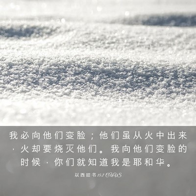 Picture 03 - 以 西 结 书 15:7 CUVS - 我 必 向 他 们 变 脸 ； 他 们 虽 从 - Bible Verse Picture