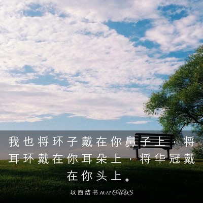 Picture 03 - 以 西 结 书 16:12 CUVS - 我 也 将 环 子 戴 在 你 鼻 子 上 ， - Bible Verse Picture