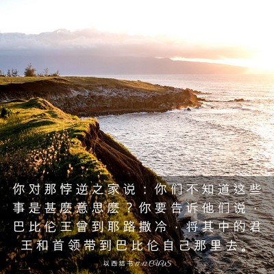 Picture 03 - 以 西 结 书 17:12 CUVS - 你 对 那 悖 逆 之 家 说 ： 你 们 不 - Bible Verse Picture