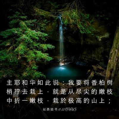 Picture 03 - 以 西 结 书 17:22 CUVS - 主 耶 和 华 如 此 说 ： 我 要 将 香 - Bible Verse Picture
