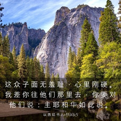 Picture 03 - 以 西 结 书 2:4 CUVS - 这 众 子 面 无 羞 耻 ， 心 里 刚 硬 - Bible Verse Picture