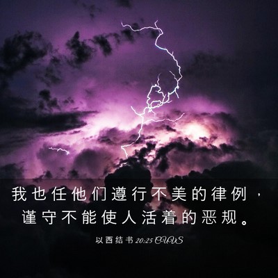 Picture 03 - 以 西 结 书 20:25 CUVS - 我 也 任 他 们 遵 行 不 美 的 律 例 - Bible Verse Picture