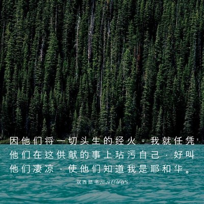 Picture 03 - 以 西 结 书 20:26 CUVS - 因 他 们 将 一 切 头 生 的 经 火 ， - Bible Verse Picture