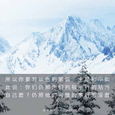 Picture 03 - 以 西 结 书 20:30 CUVS - 所 以 你 要 对 以 色 列 家 说 ， 主 - Bible Verse Picture