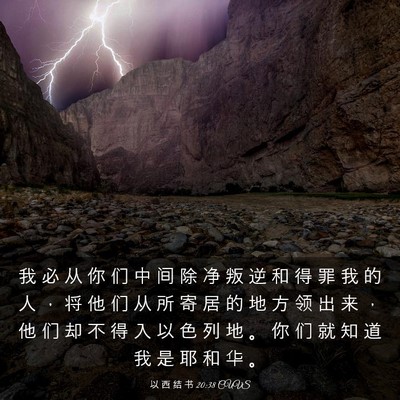 Picture 03 - 以 西 结 书 20:38 CUVS - 我 必 从 你 们 中 间 除 净 叛 逆 和 - Bible Verse Picture