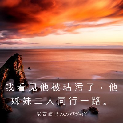 Picture 03 - 以 西 结 书 23:13 CUVS - 我 看 见 他 被 玷 污 了 ， 他 姊 妹 - Bible Verse Picture