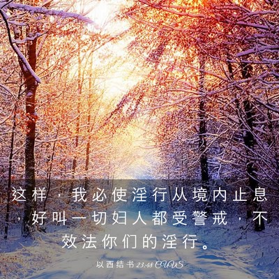 Picture 03 - 以 西 结 书 23:48 CUVS - 这 样 ， 我 必 使 淫 行 从 境 内 止 - Bible Verse Picture