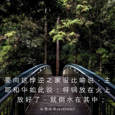 Picture 03 - 以 西 结 书 24:3 CUVS - 要 向 这 悖 逆 之 家 设 比 喻 说 ， - Bible Verse Picture