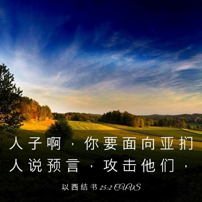 Picture 03 - 以 西 结 书 25:2 CUVS - 人 子 啊 ， 你 要 面 向 亚 扪 人 说 - Bible Verse Picture