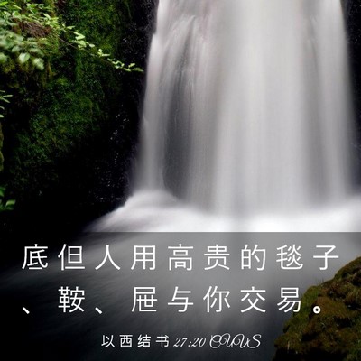 Picture 03 - 以 西 结 书 27:20 CUVS - 底 但 人 用 高 贵 的 毯 子 、 鞍 、 - Bible Verse Picture