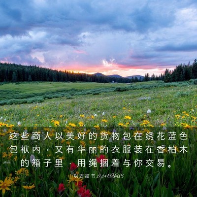 Picture 03 - 以 西 结 书 27:24 CUVS - 这 些 商 人 以 美 好 的 货 物 包 在 - Bible Verse Picture