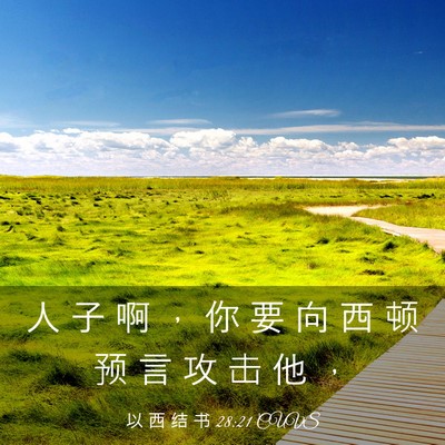 Picture 03 - 以 西 结 书 28:21 CUVS - 人 子 啊 ， 你 要 向 西 顿 预 言 攻 - Bible Verse Picture