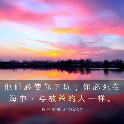 Picture 03 - 以 西 结 书 28:8 CUVS - 他 们 必 使 你 下 坑 ； 你 必 死 在 - Bible Verse Picture