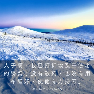 Picture 03 - 以 西 结 书 30:21 CUVS - 人 子 啊 ， 我 已 打 折 埃 及 王 法 - Bible Verse Picture