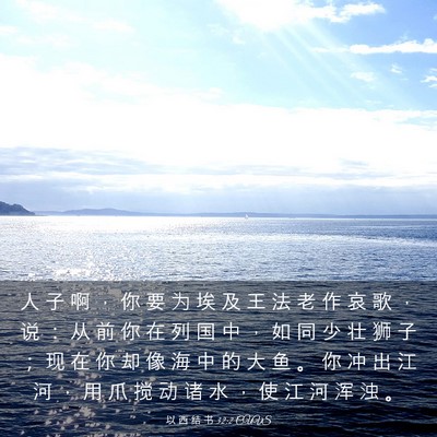 Picture 03 - 以 西 结 书 32:2 CUVS - 人 子 啊 ， 你 要 为 埃 及 王 法 老 - Bible Verse Picture