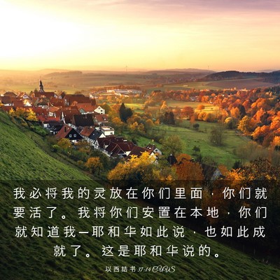 Picture 03 - 以 西 结 书 37:14 CUVS - 我 必 将 我 的 灵 放 在 你 们 里 面 - Bible Verse Picture