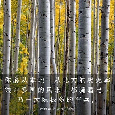 Picture 03 - 以 西 结 书 38:15 CUVS - 你 必 从 本 地 ， 从 北 方 的 极 处 - Bible Verse Picture