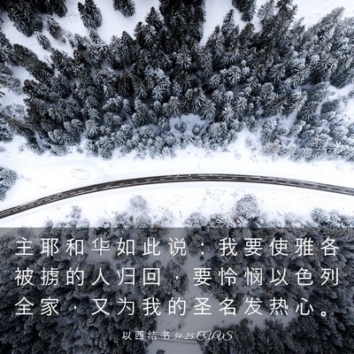 Picture 03 - 以 西 结 书 39:25 CUVS - 主 耶 和 华 如 此 说 ： 我 要 使 雅 - Bible Verse Picture