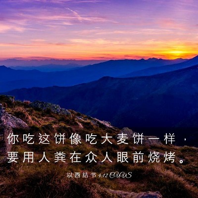 Picture 03 - 以 西 结 书 4:12 CUVS - 你 吃 这 饼 像 吃 大 麦 饼 一 样 ， - Bible Verse Picture