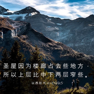 Picture 03 - 以 西 结 书 42:5 CUVS - 圣 屋 因 为 楼 廊 占 去 些 地 方 ， - Bible Verse Picture