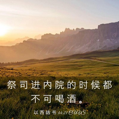 Picture 03 - 以 西 结 书 44:21 CUVS - 祭 司 进 内 院 的 时 候 都 不 可 喝 - Bible Verse Picture