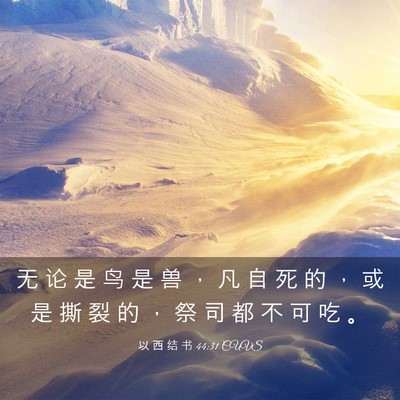Picture 03 - 以 西 结 书 44:31 CUVS - 无 论 是 鸟 是 兽 ， 凡 自 死 的 ， - Bible Verse Picture