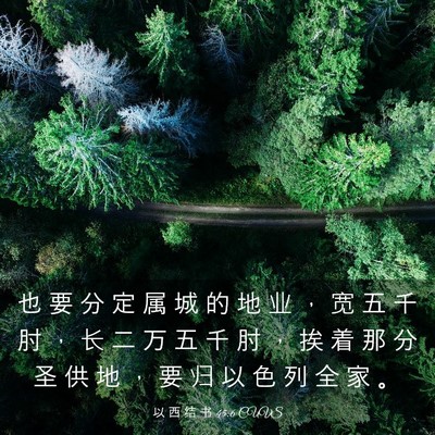 Picture 03 - 以 西 结 书 45:6 CUVS - 也 要 分 定 属 城 的 地 业 ， 宽 五 - Bible Verse Picture
