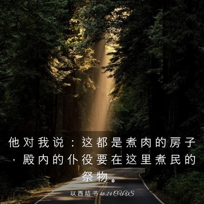 Picture 03 - 以 西 结 书 46:24 CUVS - 他 对 我 说 ： 这 都 是 煮 肉 的 房 - Bible Verse Picture