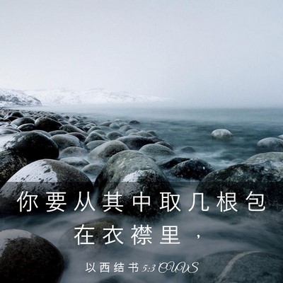 Picture 03 - 以 西 结 书 5:3 CUVS - 你 要 从 其 中 取 几 根 包 在 衣 襟 - Bible Verse Picture
