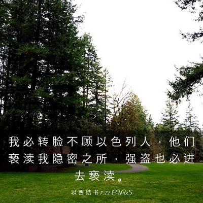 Picture 03 - 以 西 结 书 7:22 CUVS - 我 必 转 脸 不 顾 以 色 列 人 ， 他 - Bible Verse Picture