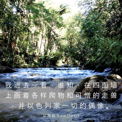 Picture 03 - 以 西 结 书 8:10 CUVS - 我 进 去 一 看 ， 谁 知 ， 在 四 面 - Bible Verse Picture