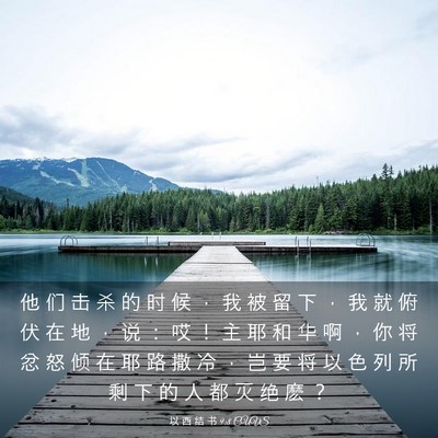 Picture 03 - 以 西 结 书 9:8 CUVS - 他 们 击 杀 的 时 候 ， 我 被 留 下 - Bible Verse Picture