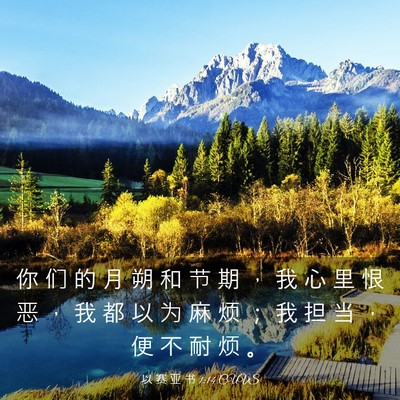 Picture 03 - 以 赛 亚 书 1:14 CUVS - 你 们 的 月 朔 和 节 期 ， 我 心 里 - Bible Verse Picture