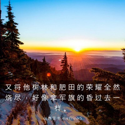 Picture 03 - 以 赛 亚 书 10:18 CUVS - 又 将 他 树 林 和 肥 田 的 荣 耀 全 - Bible Verse Picture