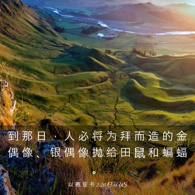 Picture 03 - 以 赛 亚 书 2:20 CUVS - 到 那 日 ， 人 必 将 为 拜 而 造 的 - Bible Verse Picture