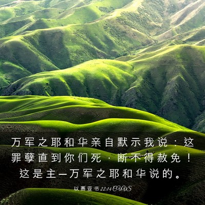 Picture 03 - 以 赛 亚 书 22:14 CUVS - 万 军 之 耶 和 华 亲 自 默 示 我 说 - Bible Verse Picture