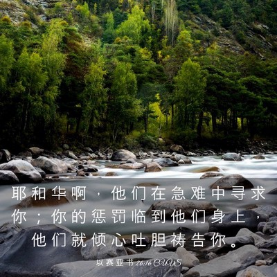 Picture 03 - 以 赛 亚 书 26:16 CUVS - 耶 和 华 啊 ， 他 们 在 急 难 中 寻 - Bible Verse Picture