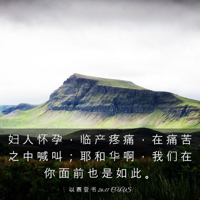Picture 03 - 以 赛 亚 书 26:17 CUVS - 妇 人 怀 孕 ， 临 产 疼 痛 ， 在 痛 - Bible Verse Picture