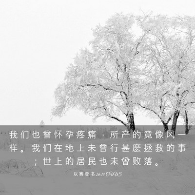 Picture 03 - 以 赛 亚 书 26:18 CUVS - 我 们 也 曾 怀 孕 疼 痛 ， 所 产 的 - Bible Verse Picture
