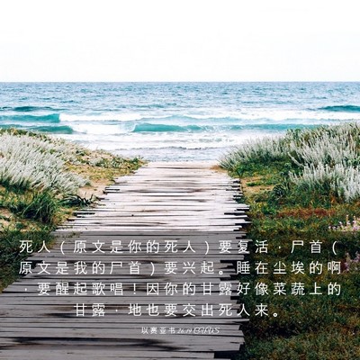Picture 03 - 以 赛 亚 书 26:19 CUVS - 死 人 （ 原 文 是 你 的 死 人 ） 要 - Bible Verse Picture