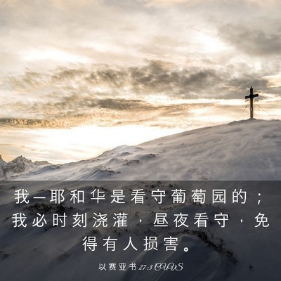 Picture 03 - 以 赛 亚 书 27:3 CUVS - 我 ─ 耶 和 华 是 看 守 葡 萄 园 的 - Bible Verse Picture