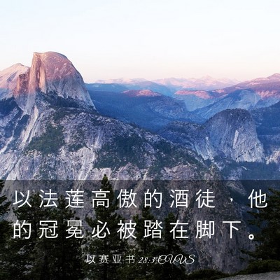 Picture 03 - 以 赛 亚 书 28:3 CUVS - 以 法 莲 高 傲 的 酒 徒 ， 他 的 冠 - Bible Verse Picture