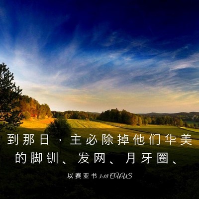 Picture 03 - 以 赛 亚 书 3:18 CUVS - 到 那 日 ， 主 必 除 掉 他 们 华 美 - Bible Verse Picture