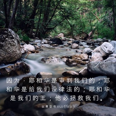 Picture 03 - 以 赛 亚 书 33:22 CUVS - 因 为 ， 耶 和 华 是 审 判 我 们 的 - Bible Verse Picture