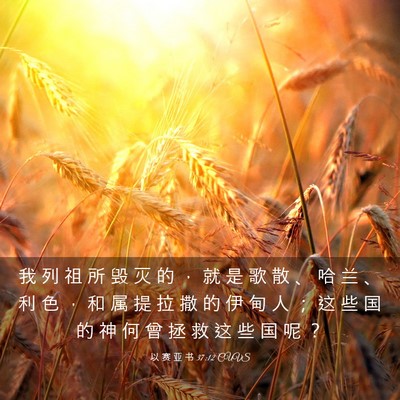 Picture 03 - 以 赛 亚 书 37:12 CUVS - 我 列 祖 所 毁 灭 的 ， 就 是 歌 散 - Bible Verse Picture