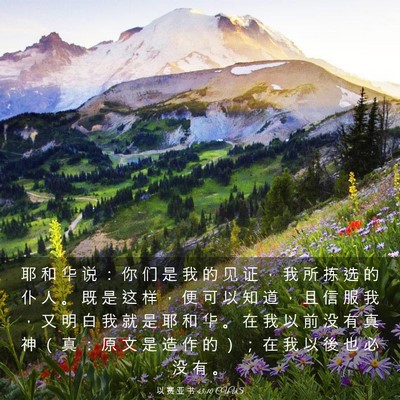 Picture 03 - 以 赛 亚 书 43:10 CUVS - 耶 和 华 说 ： 你 们 是 我 的 见 证 - Bible Verse Picture